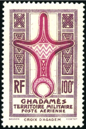 Stamp of Colonies françaises » Ghadames 1949 Ghadamès, Lot comprenant deux fois le 100F ER
