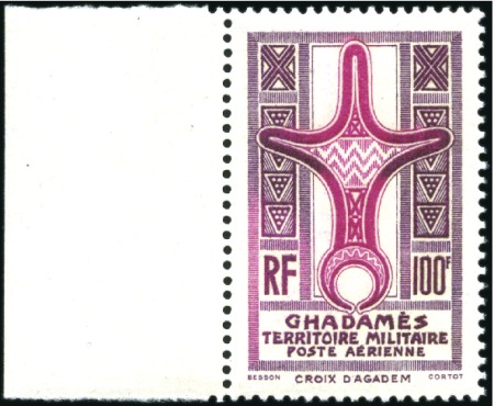Stamp of Colonies françaises » Ghadames 1949 Poste Aérienne ERREUR DE COULEUR 100F lilas e