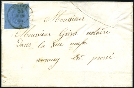 Stamp of Auction catalogues UGINE 20c bleu 2è ém. obl. càd Ugine sur lettre de