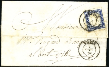 Stamp of Auction catalogues UGINE 20c bleu obl. càd Ugine 05.06.59 sur lettre 