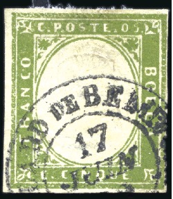 Stamp of Auction catalogues WDN FAKE CANCEL
VILLARD DE BEAUFORT 5c vert bien 