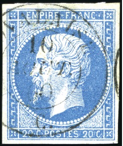 Stamp of Auction catalogues NOVALAISE càd sarde 10 aout 1860 sur 20c Empire bi