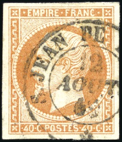 Stamp of Auction catalogues 1860 Deux timbres Empire : càd sarde S. JEAN DE MA