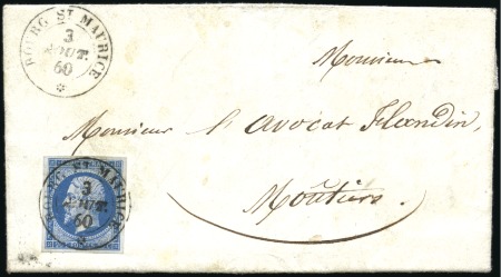 Stamp of Auction catalogues BOURG ST MAURICE càd sarde 3 aout 60 sur 20c Empir