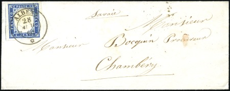 Stamp of Auction catalogues ALBENS Deux lettres pour Chambéry avec 20c bleu bi
