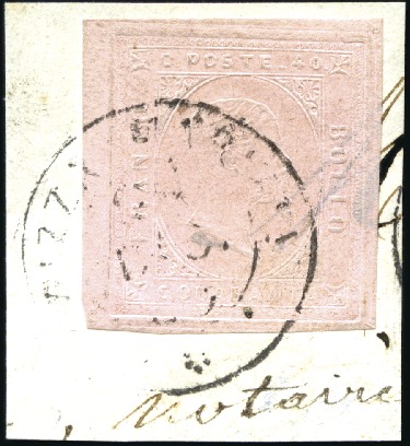 Stamp of Auction catalogues 1853 40c rose 2è ém. avec belles grandes marges ob