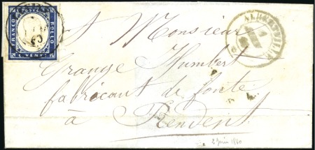 Stamp of Auction catalogues CEVINS belle frappe du càd Cevins 2 juin 60 sur 20