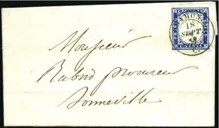 Stamp of Auction catalogues CHAMONIX Deux lettre de 1859 avec 20c bleu bien ma