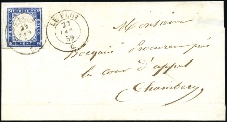 Stamp of Auction catalogues LE PLOT 20c bleu bien margé obl. càd Le Plot 29 ja