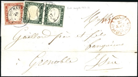 Stamp of Auction catalogues LA ROCHETTE 5c vert myrte en paire +40c rouge, bie