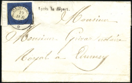 Stamp of Auction catalogues RUMILLY 20c bleu 3è ém., bien margé, obl. càd Rumi