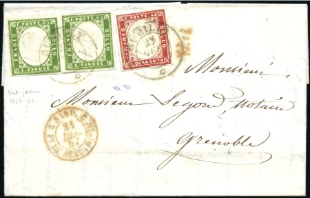 Stamp of Auction catalogues RUMILLY 5c vert-jaune en paire +40c rouge, bien ma