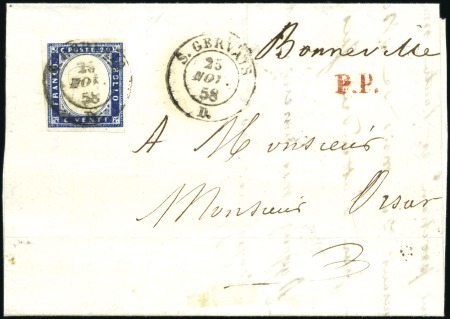 Stamp of Auction catalogues S. GERVAIS 20c bleu bien margé obl. càd S. Gervais