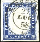 Stamp of Auction catalogues S. GERVAIS 1854-59, Groupe de 5 timbres avec beau 