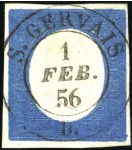 Stamp of Auction catalogues S. GERVAIS 1854-59, Groupe de 5 timbres avec beau 