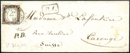Stamp of Auction catalogues S. JEOIRE 10c brun, au filet, obl. càd S. Jeoire 2