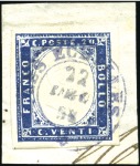 Stamp of Auction catalogues 1851-59, Collection de cachets sardes sur timbres 
