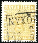 Stamp of Sweden 1855 SKILLING ISSUE:  Attractive selection of shad