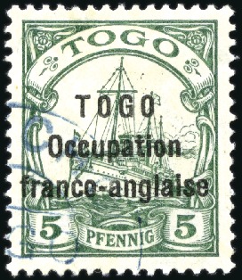 Stamp of Germany » German Colonies » Togo » Togo French Occupation 1914-15 Used selection incl. 05 on 3pf types I, II