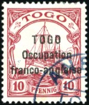 Stamp of Germany » German Colonies » Togo » Togo French Occupation 1914-15 Used selection incl. 05 on 3pf types I, II