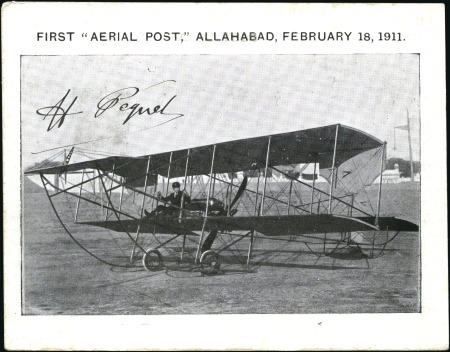 Stamp of India 1911 Allahabad First Aerial Post picture postcard 