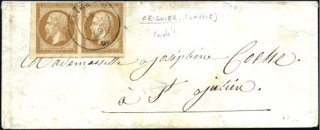 Stamp of Auction catalogues REIGNIER: 1860 Lettre pour St Julien avec Empire 1