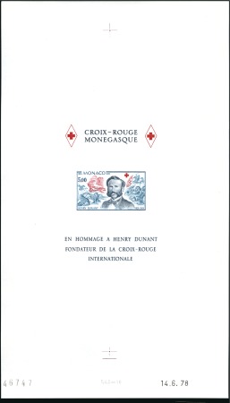 Stamp of Colonies françaises » Monaco 1978 Croix-Rouge Henry Dunant, Série des 7 feuille