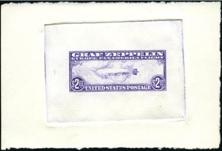Stamp of United States 1930 Zeppelin 2$60, Five engraved forgery die proo