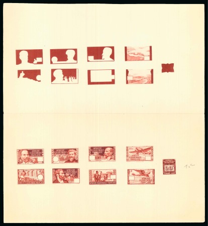 Stamp of Colonies françaises » Guinée 1937-42, Epreuve collective décomposée de 9 valeur