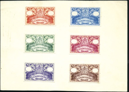 Stamp of Colonies françaises » Guadeloupe 1945 Série de Londres, 6 essais de couleurs différ