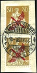 Stamp of Switzerland / Schweiz 1919 Propeller 30C, zwei lose Marken