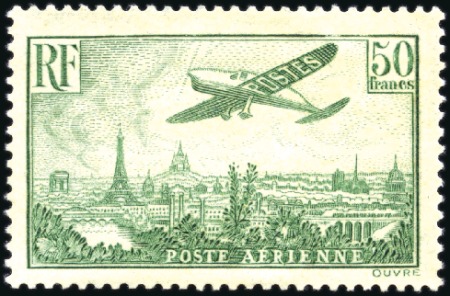 Stamp of France » Poste Aérienne 1936 50F vert neuf sans ch., TB, Yv. € 2'000