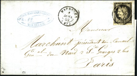 Stamp of France 1849 Oblitération PREMIER JOUR du 1er janvier 49 s