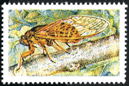 Stamp of France 1977 La Cigale, variété inscriptions omises, neuf,