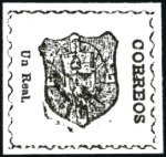 Stamp of Dominican Republic 1865 Coat of Arms Sperati photos of the forgeries,