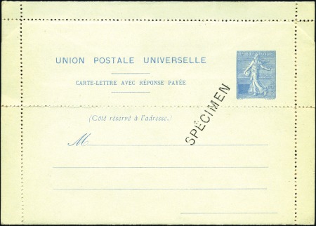 Stamp of France » Entiers Postaux Entier Semeuse ligné surchargé SPECIMEN avec varié