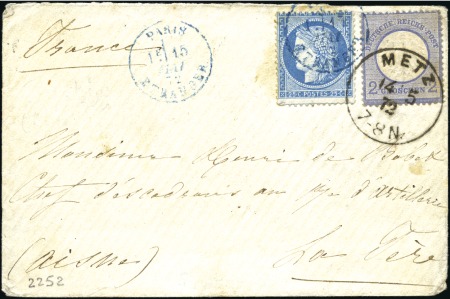 Stamp of France » Alsace-Lorraine Affranchissement mixte 25c Cérès obl. càd bleu Par