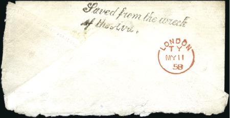 Stamp of Large Lots and Collections 1858-75, WRECK MAIL Group of 4 items: 1858 Back of