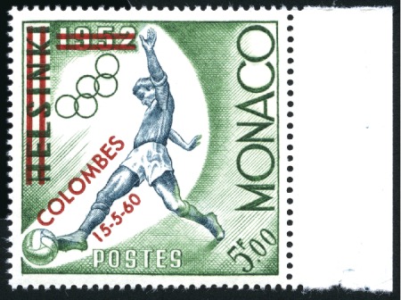 Stamp of Colonies françaises » Monaco 1960 Coupe de France de Football, 5F vert et bleu-