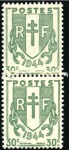 Stamp of France 1935-44, Impression sur raccord sur 50c Paix en bl