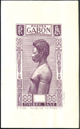Stamp of Colonies françaises GABON 1932 Sept valeurs sans faciale sur papier go