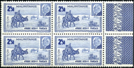 Stamp of Mauretania 1941 2F50 Pétain variété double impression de la v