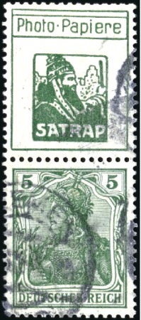 Stamp of Germany » German Empire 1905-13 Germania 5pfg green used se-tenant vertica