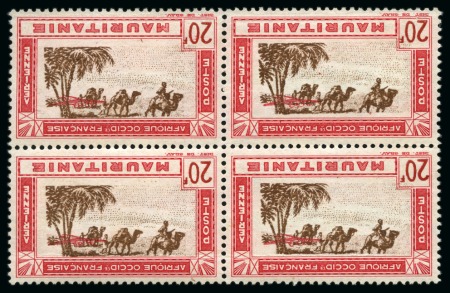 Stamp of Mauretania 1942 Poste aérienne, 20F avec variété CENTRE RENVE