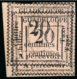 Stamp of Colonies françaises » Guadeloupe 1884 Timbres-Taxe, Très rare variété impression do