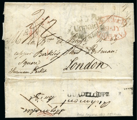 Stamp of Colonies françaises » Guadeloupe 1813 Entire to London written in French and sent d