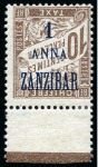 Stamp of Colonies françaises » Zanzibar (Poste française) Taxe 1897 1a sur 10c brun en paire neuf avec surch