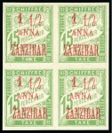 Stamp of Colonies françaises » Zanzibar (Poste française) Taxe 1897 1 1/2a sur 15c, Lot de 3 variétés avec "