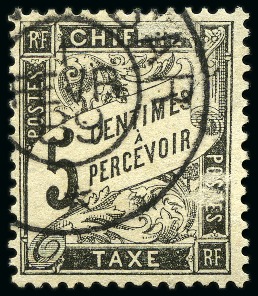 Stamp of Colonies françaises » Zanzibar (Poste française) 1881-92 Timbres-taxe de France 5c, 10c, 30c et 1F 