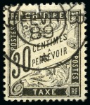 Stamp of Colonies françaises » Zanzibar (Poste française) 1881-92 Timbres-taxe de France 5c, 10c, 30c et 1F 